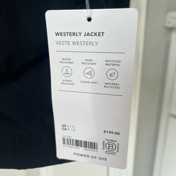 NWT Small TALL Athleta Women's Black Westerly Jacket size - Picture 7 of 7
